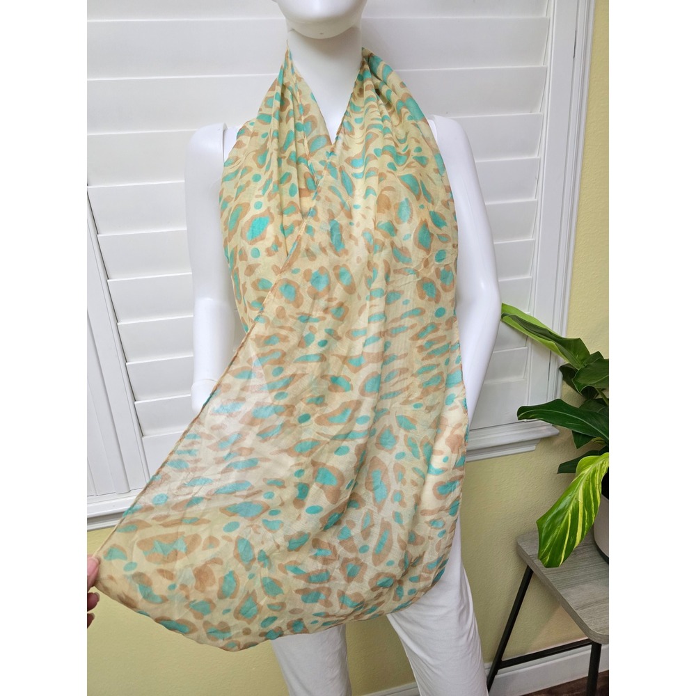 Cream Printed Y2K 90s Light Infinity Scarf OSFM - Picture 2 of 3